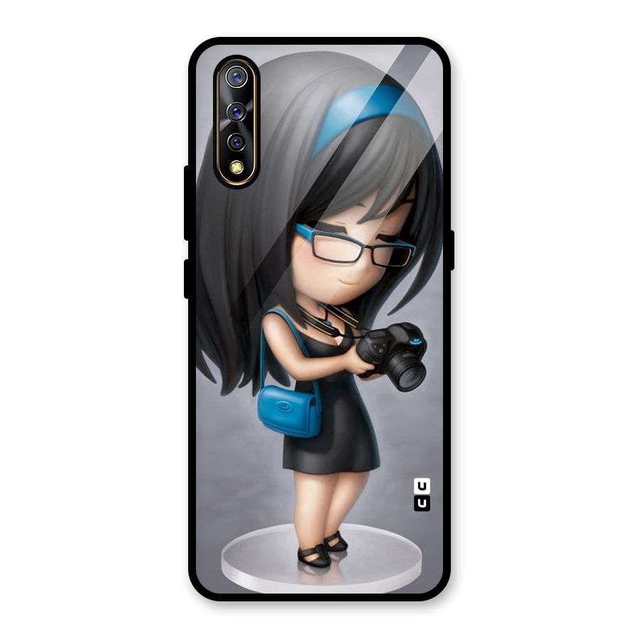 Girl With Camera Glass Back Case for Vivo S1