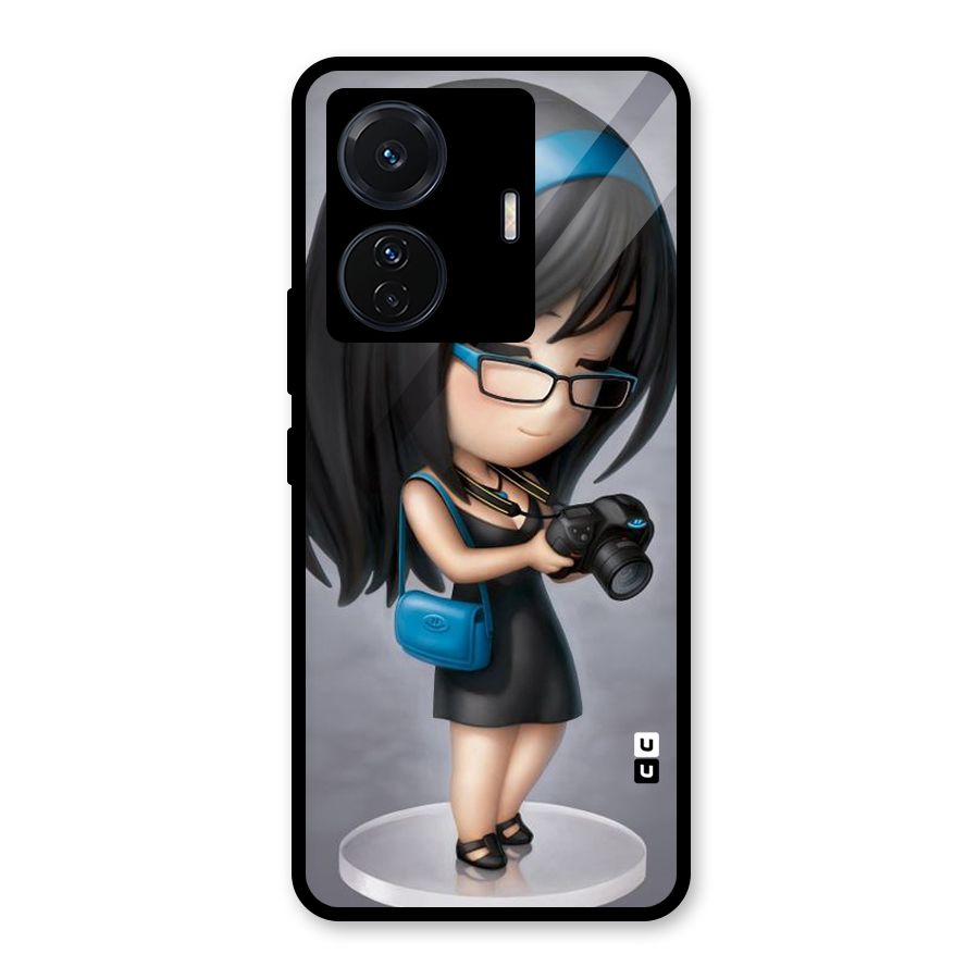 Girl With Camera Glass Back Case for Vivo T1 Pro