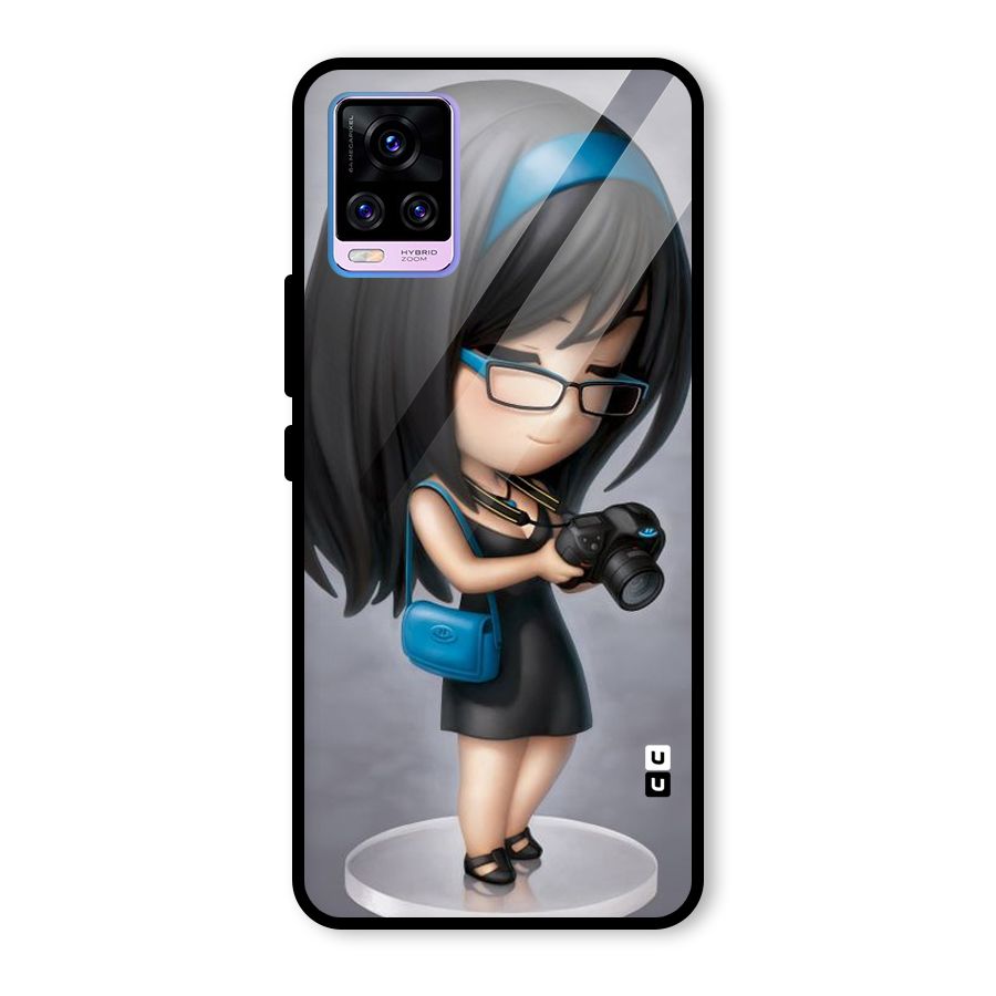 Girl With Camera Glass Back Case for Vivo V20 Pro