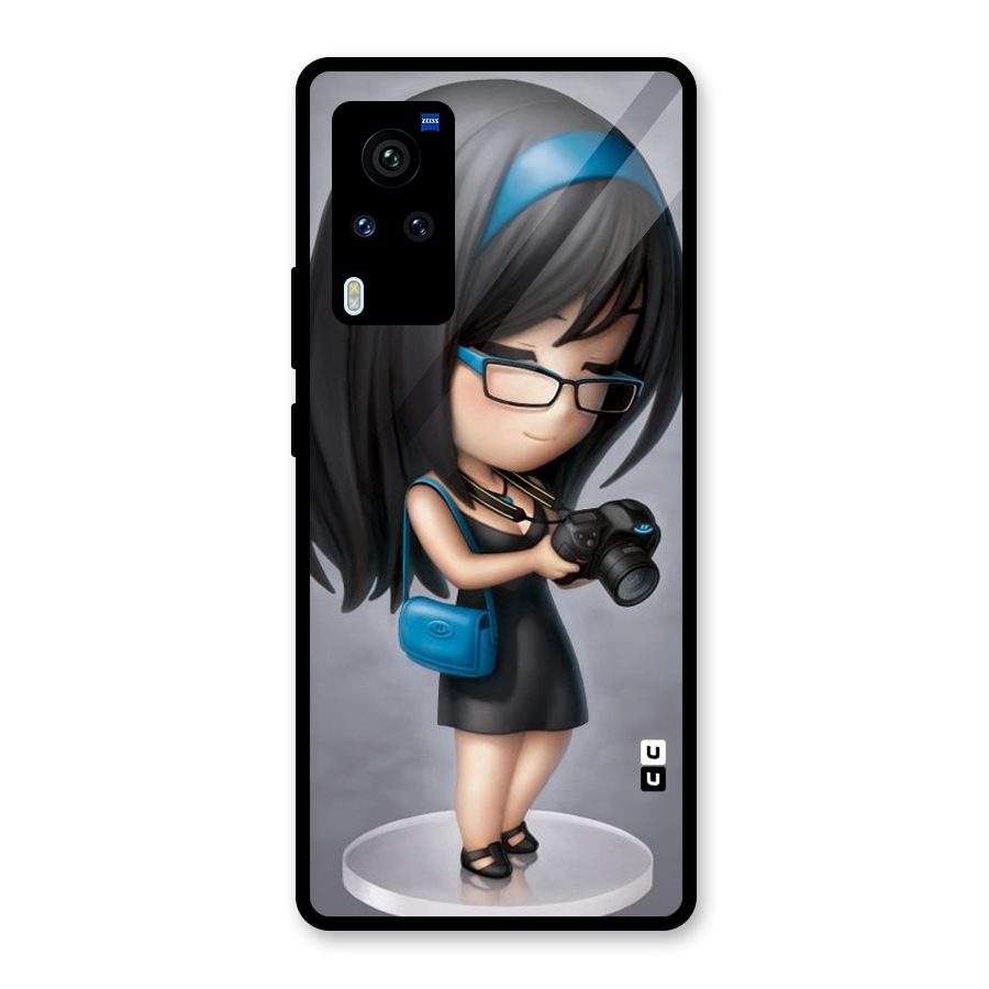 Girl With Camera Glass Back Case for Vivo X60 Pro
