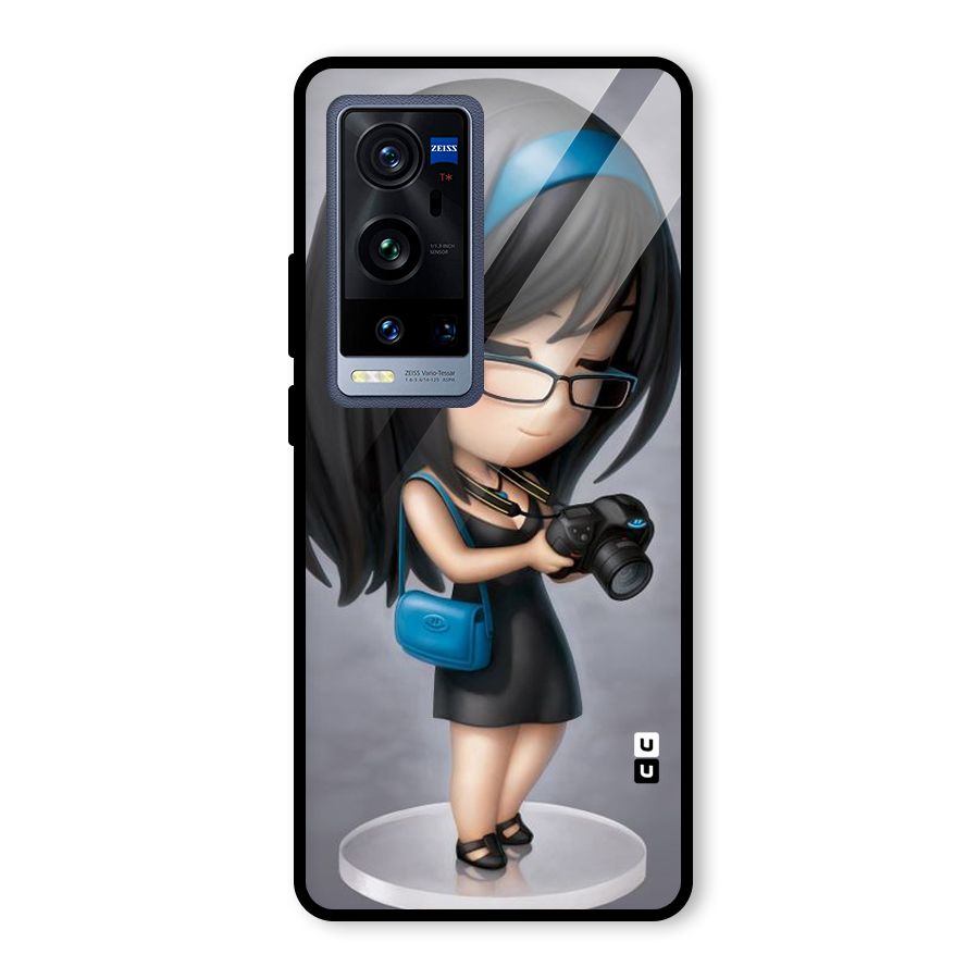 Girl With Camera Glass Back Case for Vivo X60 Pro Plus