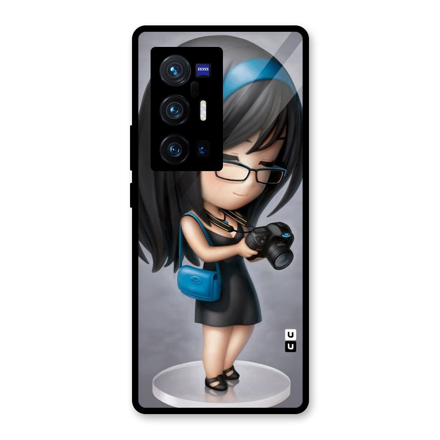 Girl With Camera Glass Back Case for Vivo X70 Pro Plus