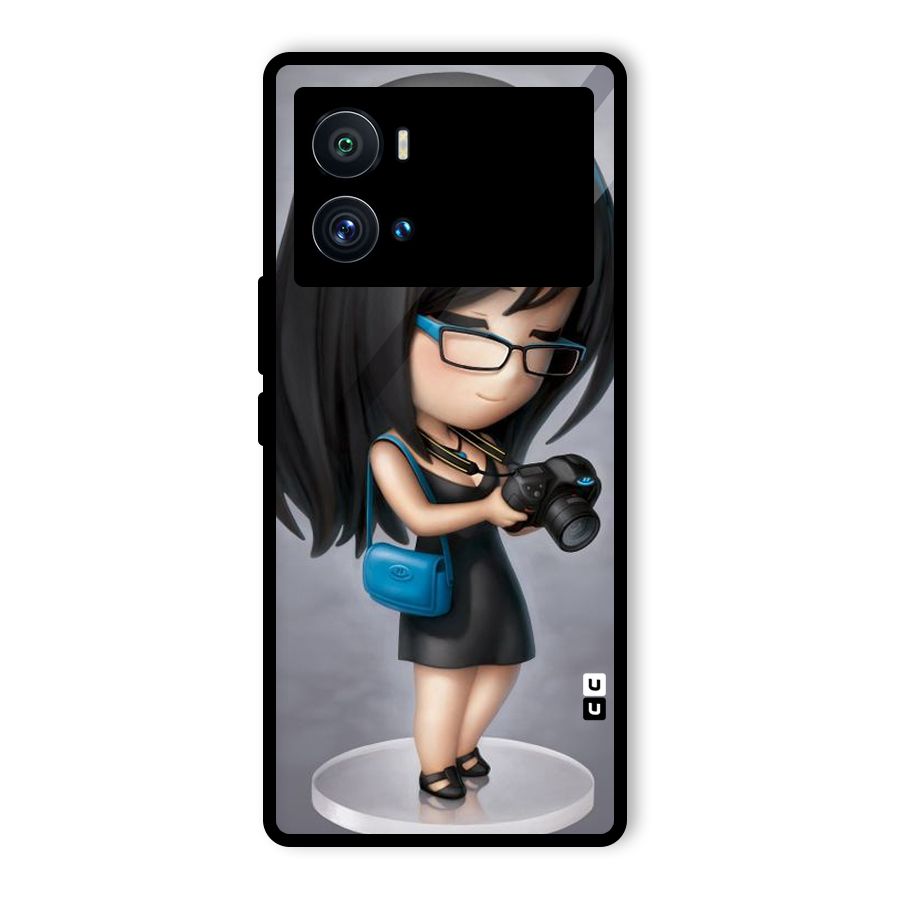 Girl With Camera Glass Back Case for Vivo iQOO 9 Pro