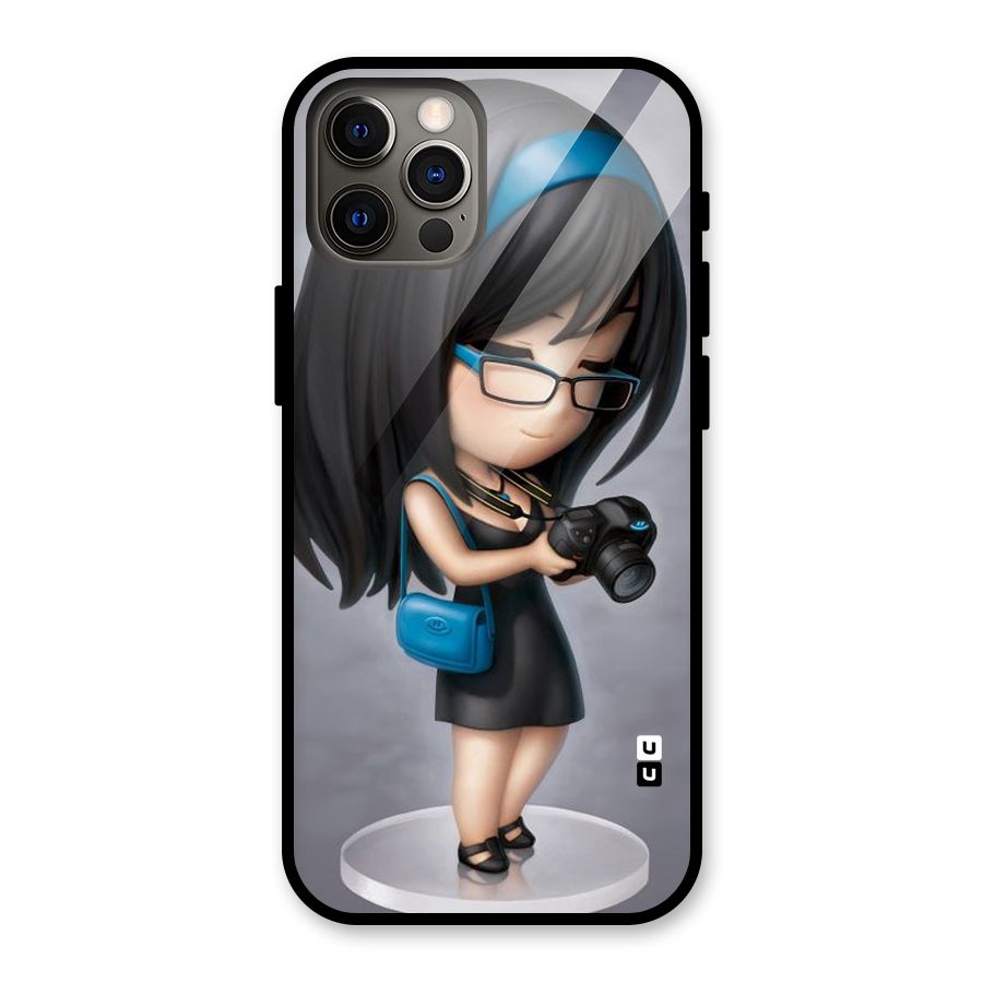 Girl With Camera Glass Back Case for iPhone 12 Pro