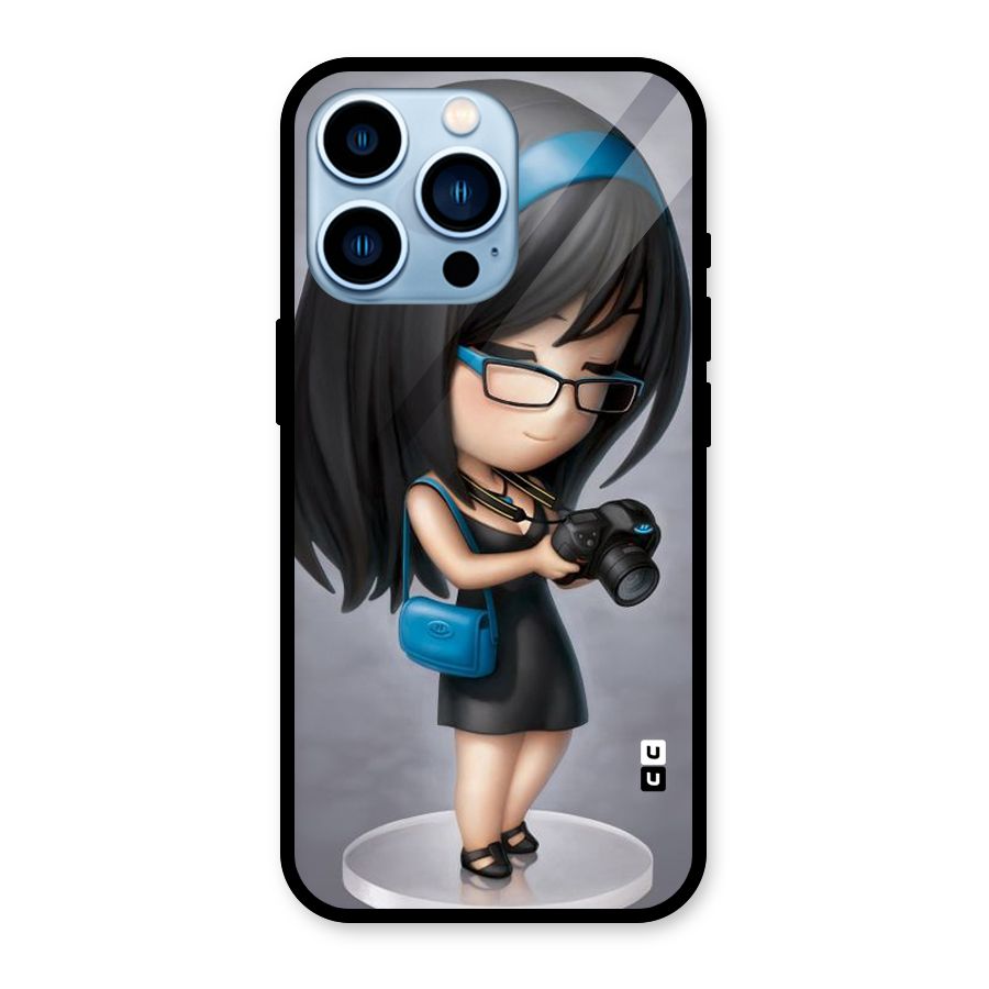 Girl With Camera Glass Back Case for iPhone 13 Pro