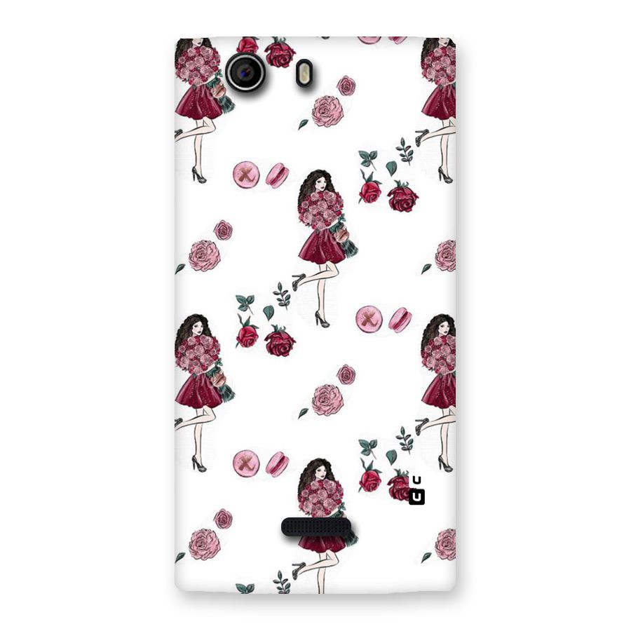 Girl With Flowers Back Case for Canvas Nitro 2 E311