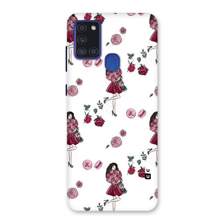 Girl With Flowers Back Case for Galaxy A21s