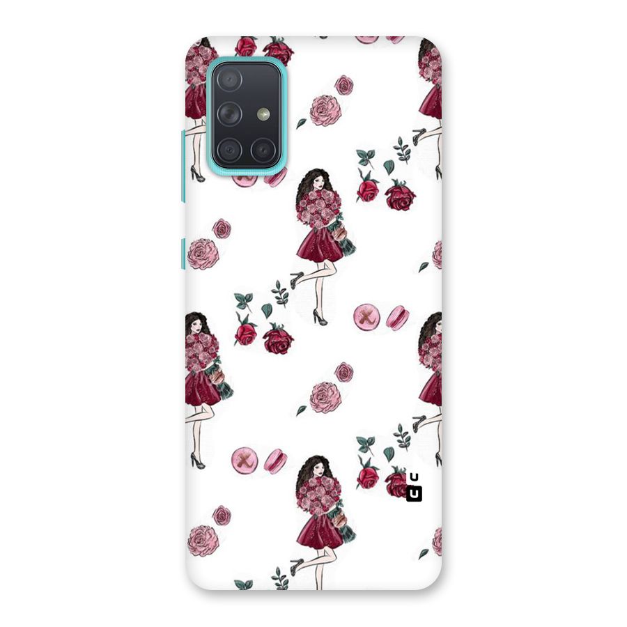 Girl With Flowers Back Case for Galaxy A71