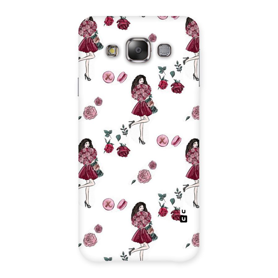 Girl With Flowers Back Case for Galaxy E7