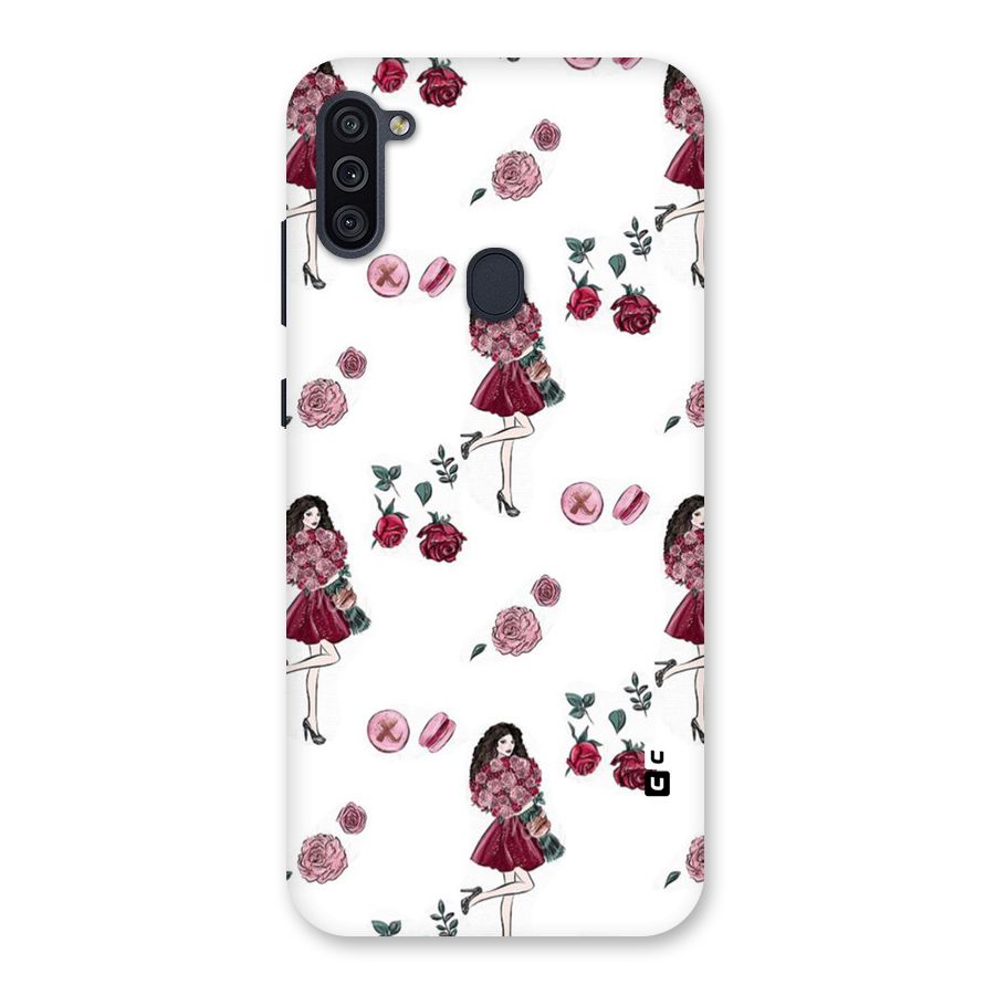 Girl With Flowers Back Case for Galaxy M11