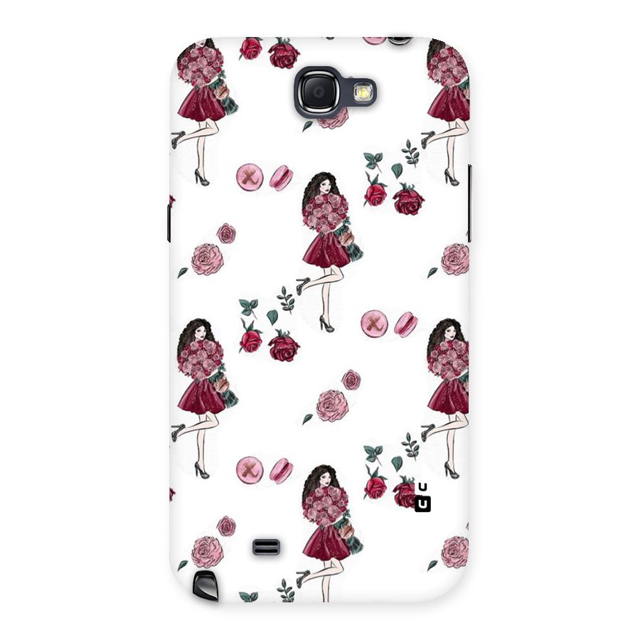 Girl With Flowers Back Case for Galaxy Note 2