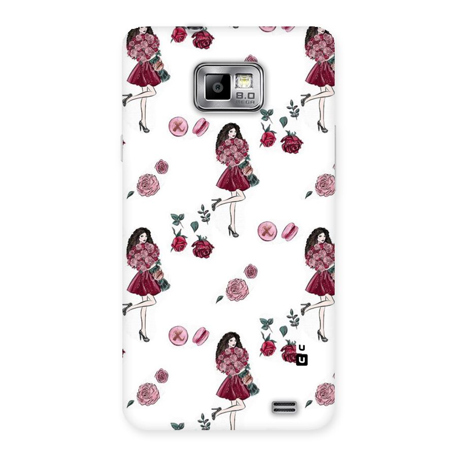 Girl With Flowers Back Case for Galaxy S2