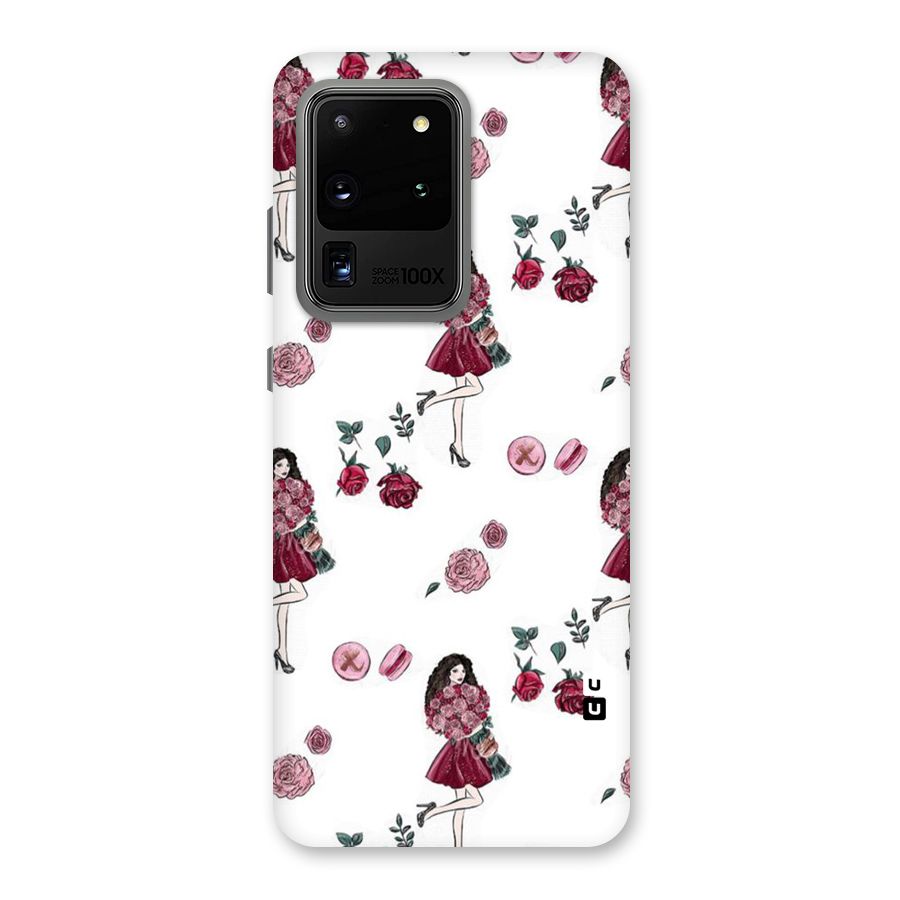 Girl With Flowers Back Case for Galaxy S20 Ultra