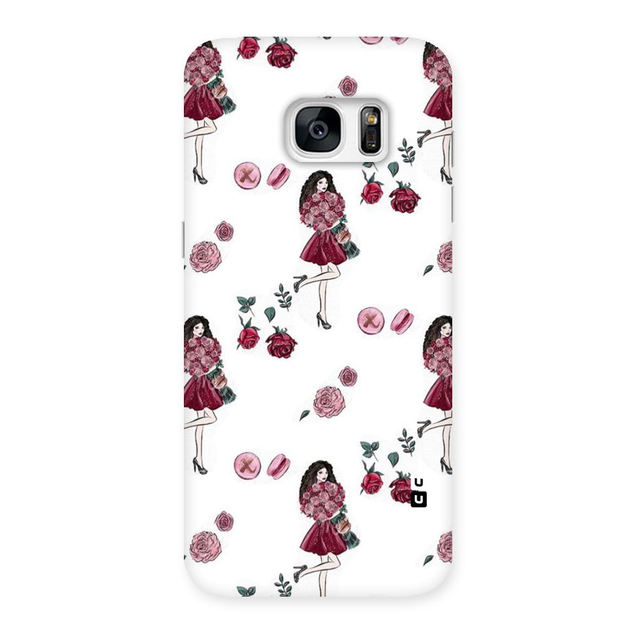 Girl With Flowers Back Case for Galaxy S7 Edge