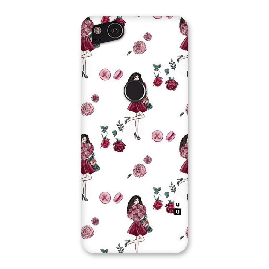 Girl With Flowers Back Case for Google Pixel 2