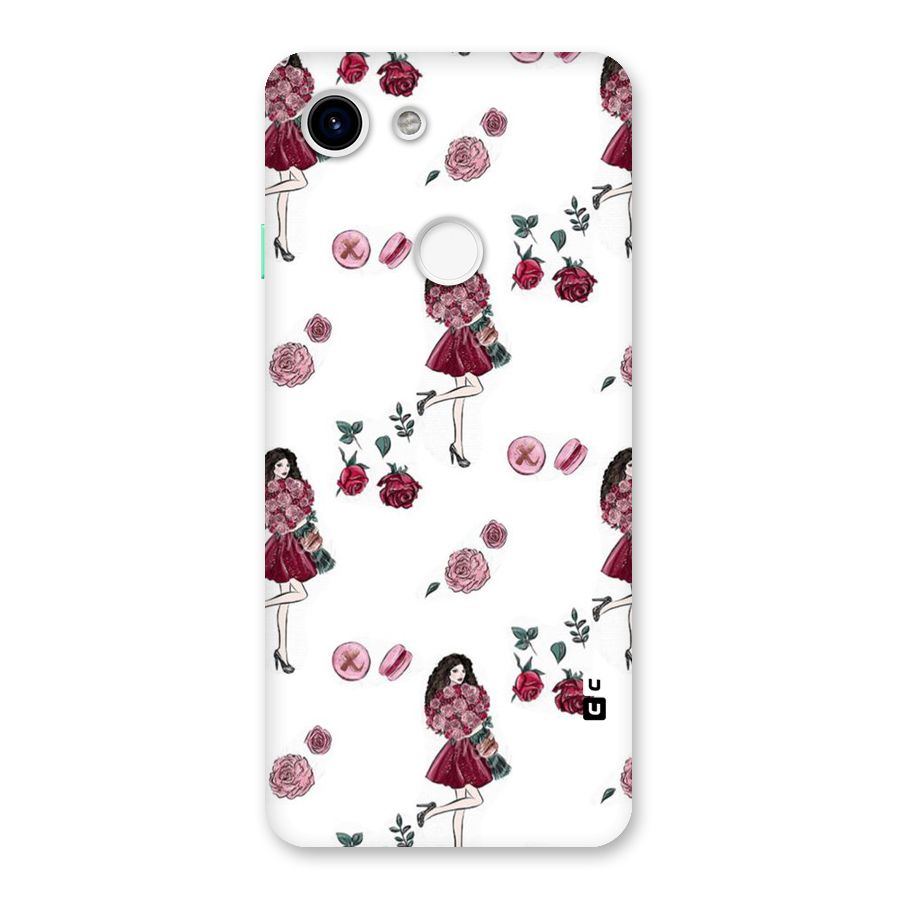 Girl With Flowers Back Case for Google Pixel 3