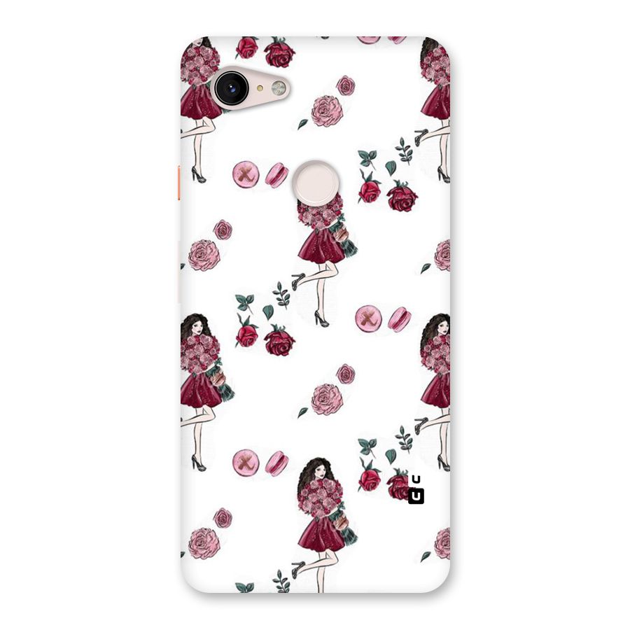 Girl With Flowers Back Case for Google Pixel 3 XL