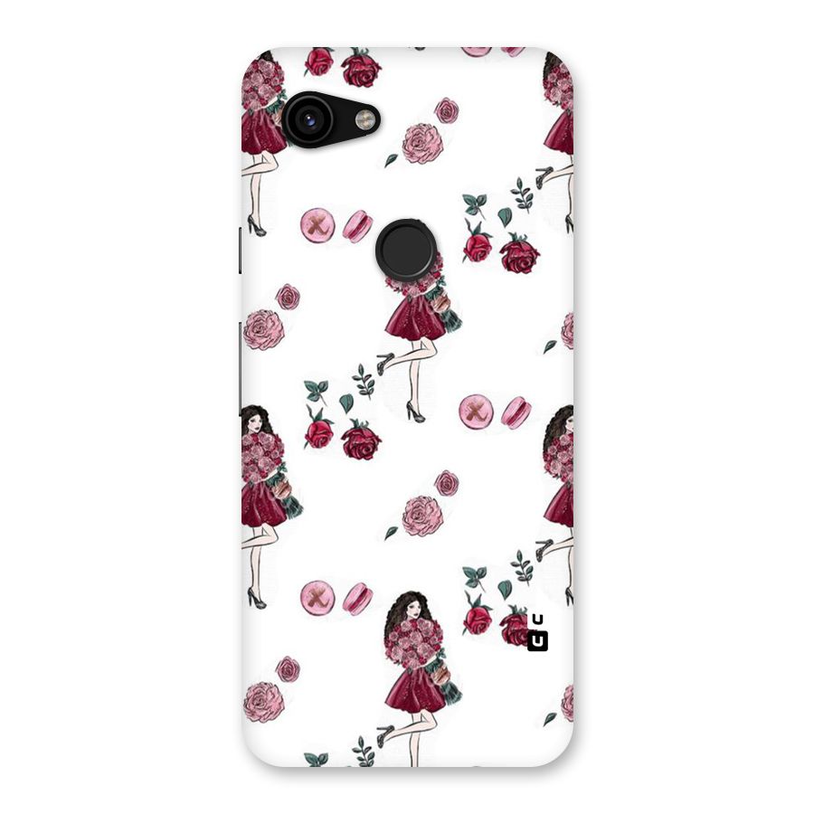 Girl With Flowers Back Case for Google Pixel 3a