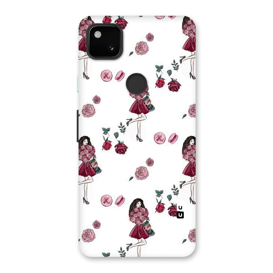 Girl With Flowers Back Case for Google Pixel 4a
