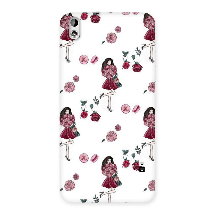 Girl With Flowers Back Case for HTC Desire 816g