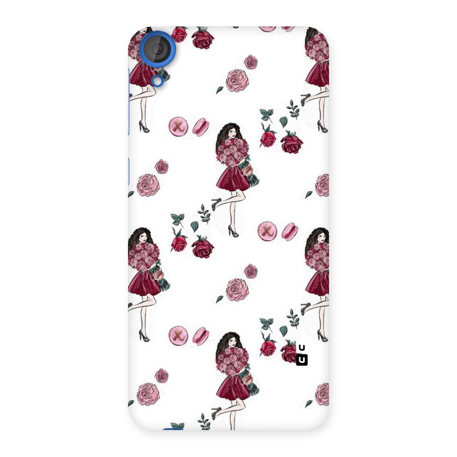 Girl With Flowers Back Case for HTC Desire 820