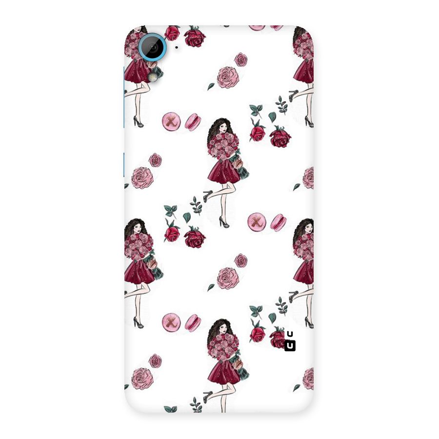 Girl With Flowers Back Case for HTC Desire 826