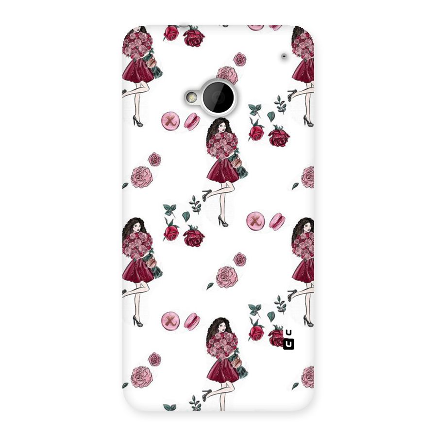Girl With Flowers Back Case for HTC One M7