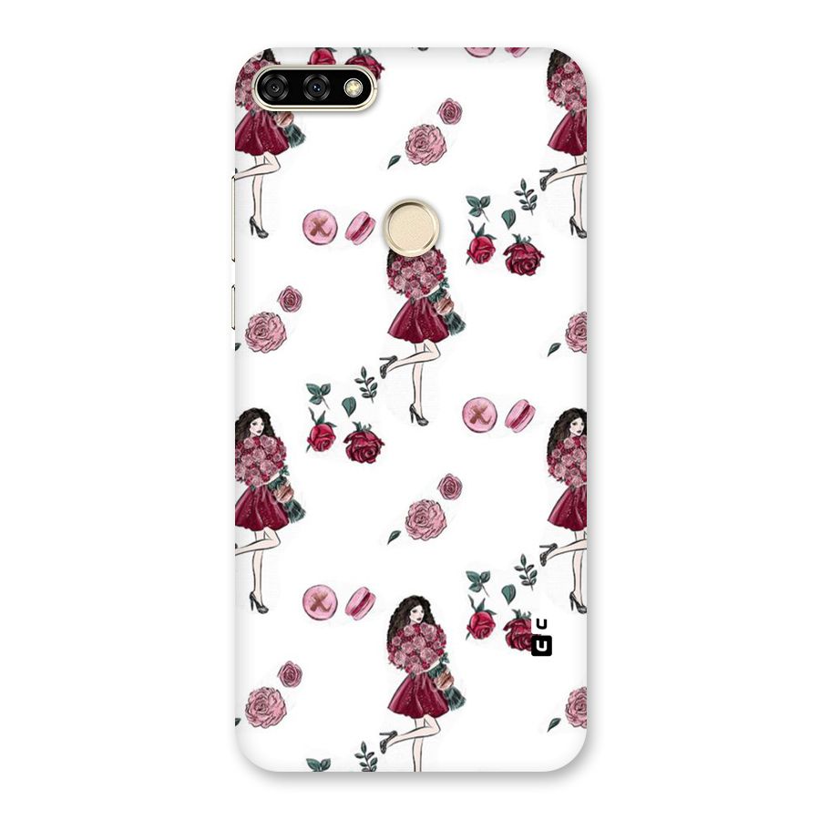 Girl With Flowers Back Case for Honor 7A