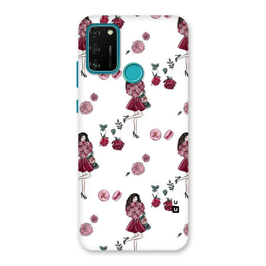 Girl With Flowers Back Case for Honor 9A