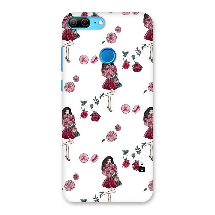 Girl With Flowers Back Case for Honor 9 Lite