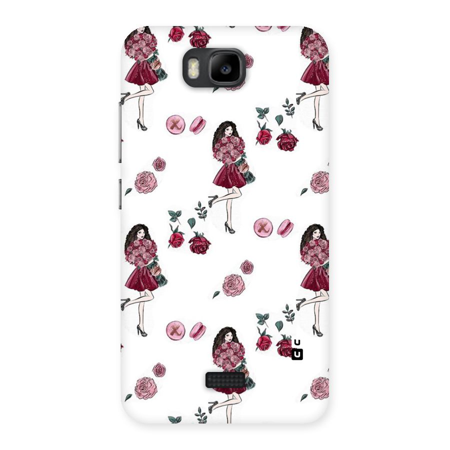Girl With Flowers Back Case for Honor Bee