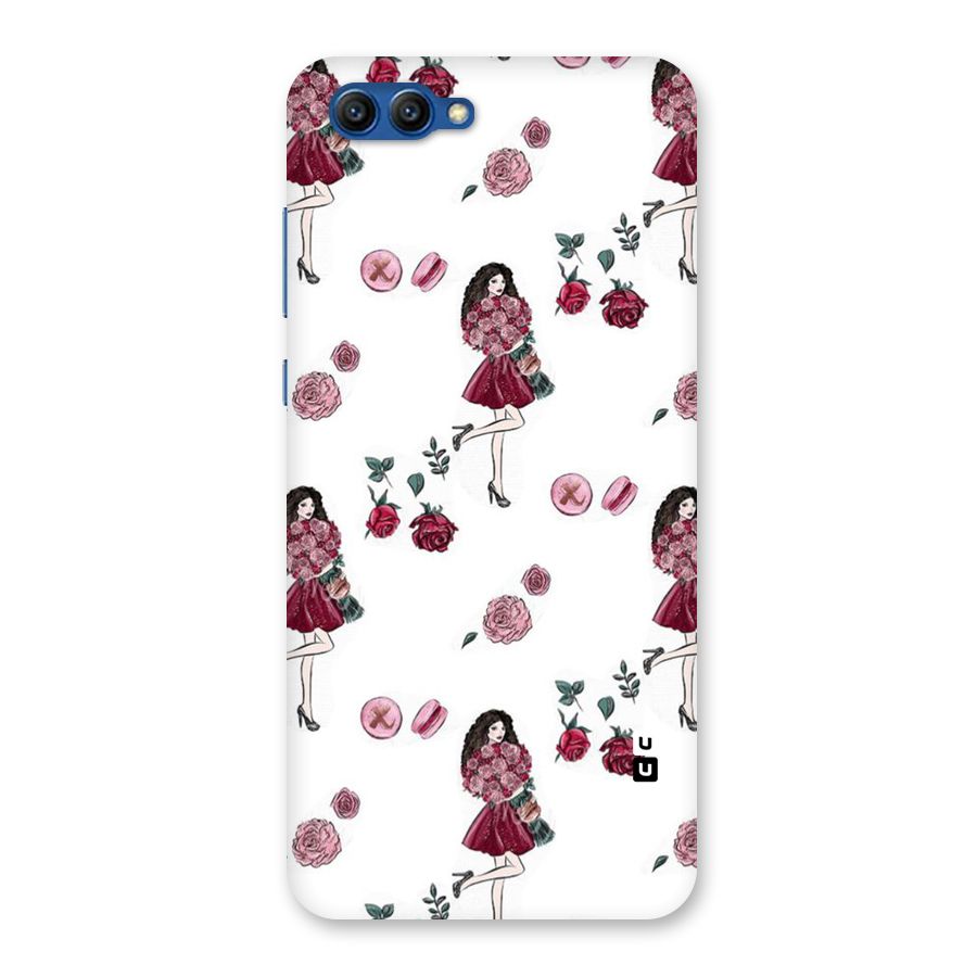 Girl With Flowers Back Case for Honor View 10