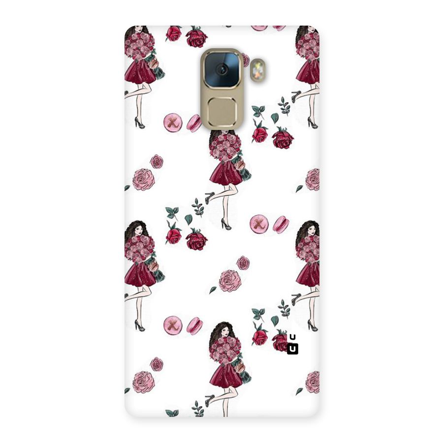 Girl With Flowers Back Case for Huawei Honor 7