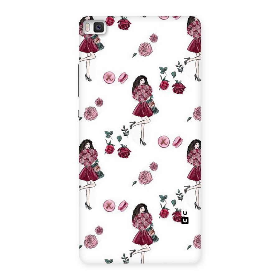 Girl With Flowers Back Case for Huawei P8