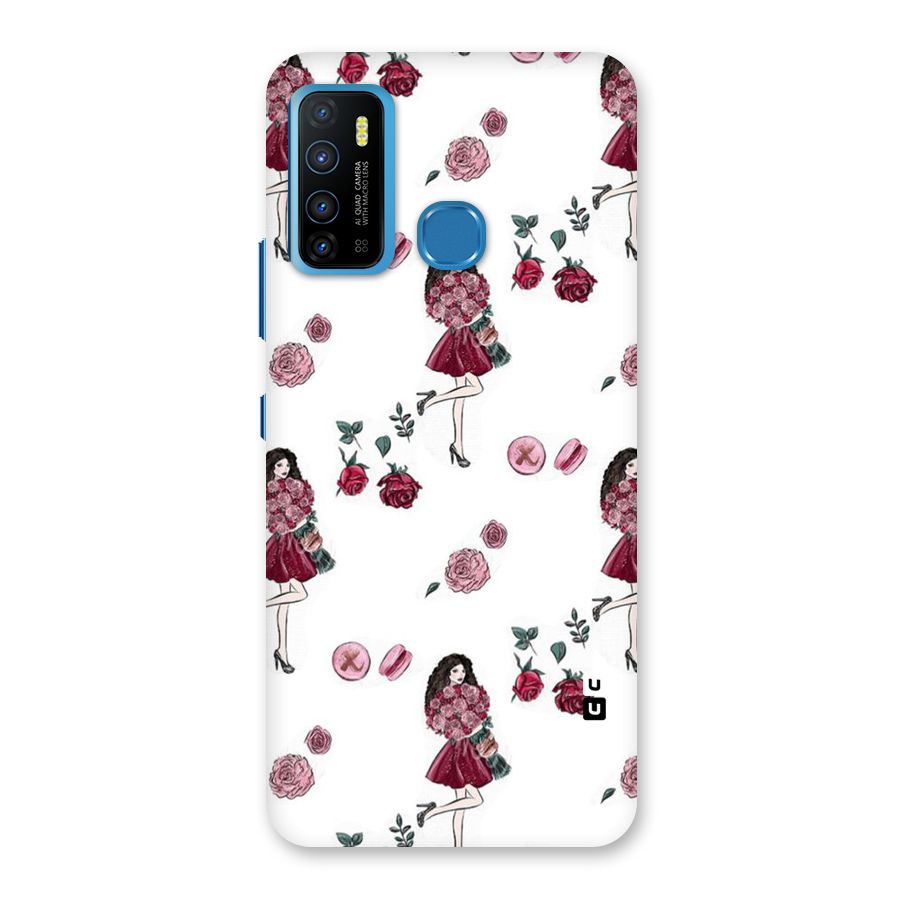 Girl With Flowers Back Case for Infinix Hot 9