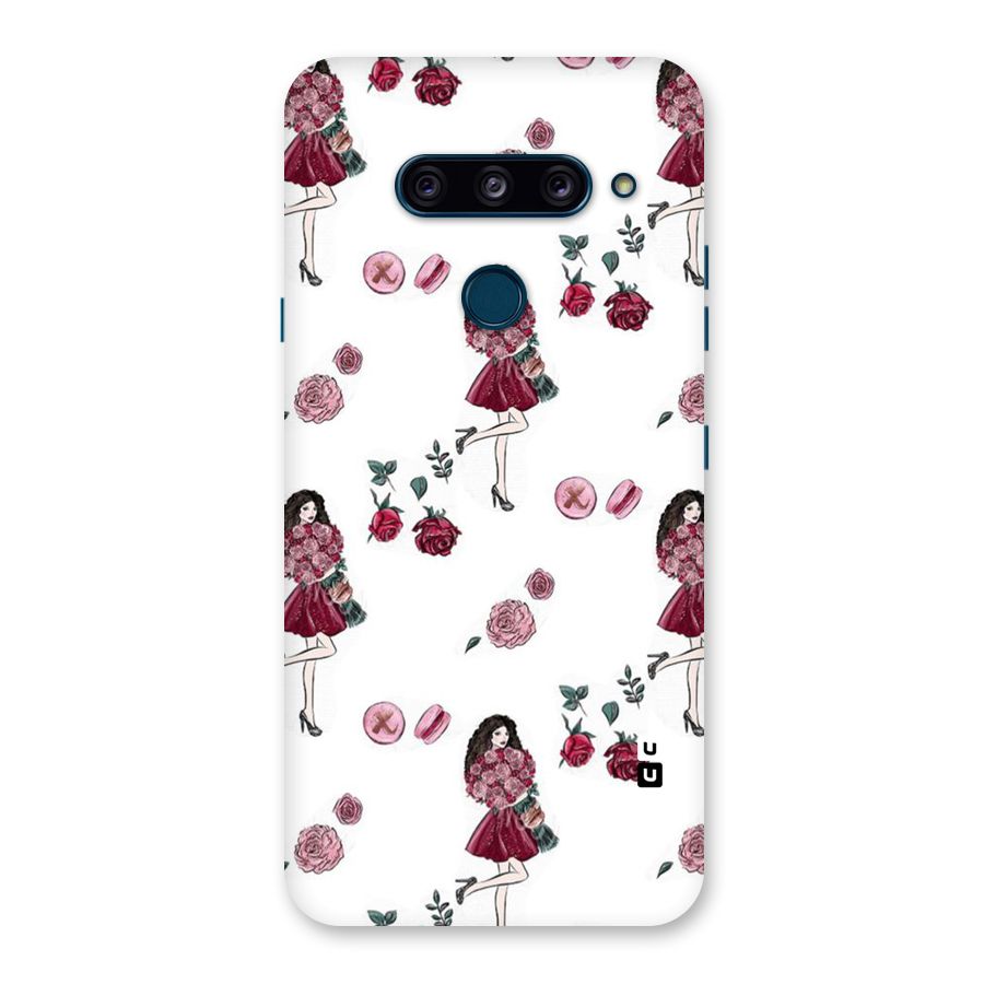 Girl With Flowers Back Case for LG  V40 ThinQ
