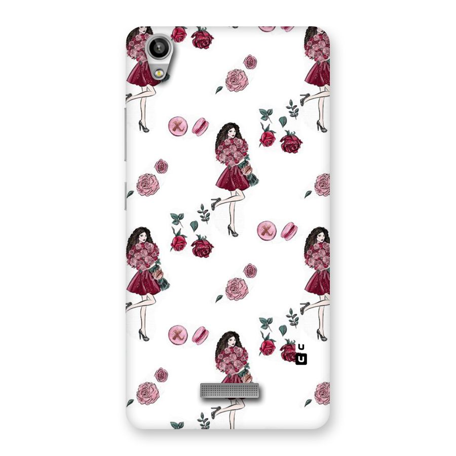 Girl With Flowers Back Case for Lava-Pixel-V1