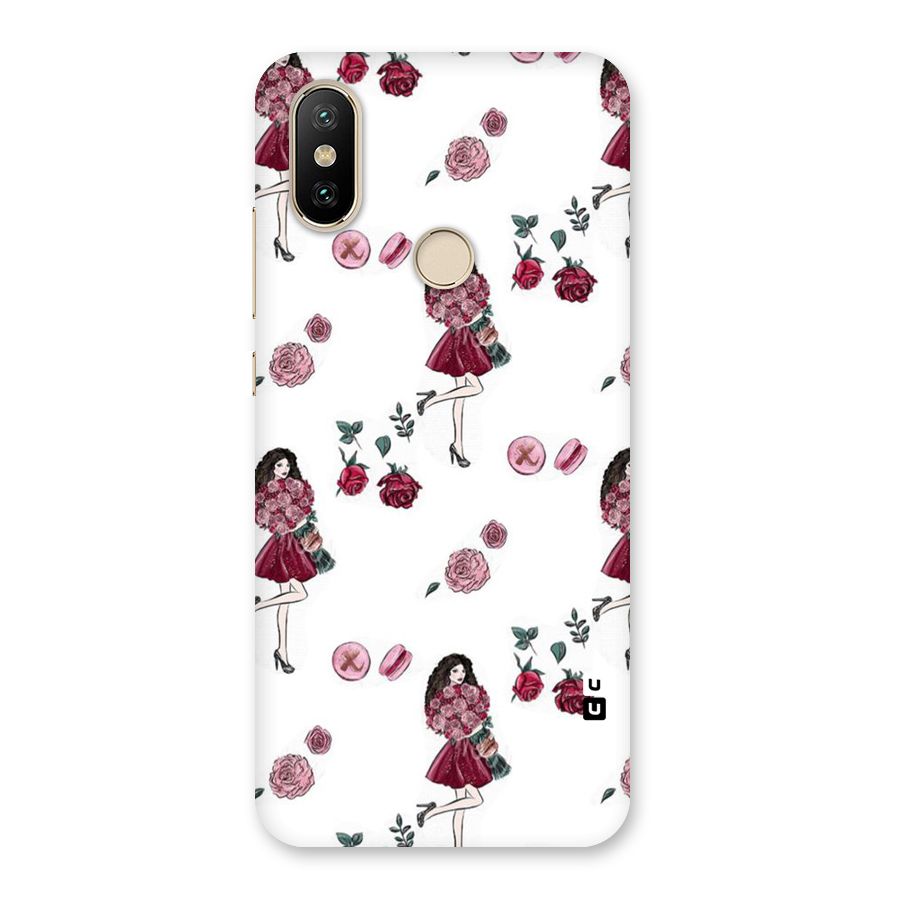 Girl With Flowers Back Case for Mi A2
