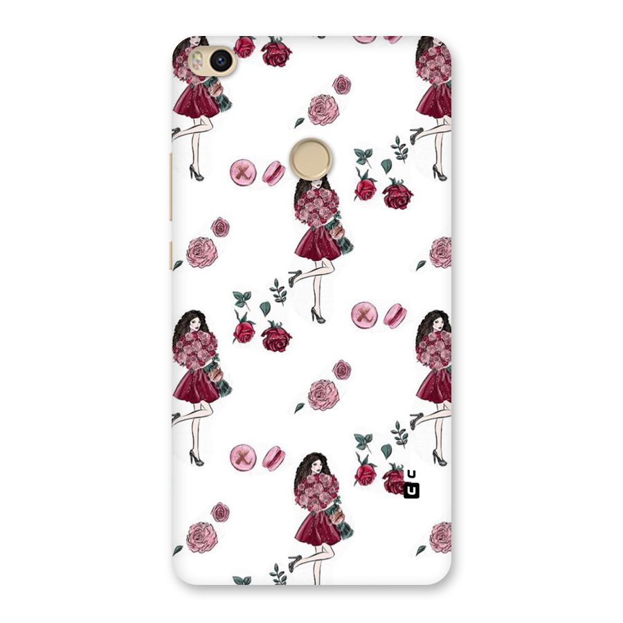 Girl With Flowers Back Case for Mi Max 2