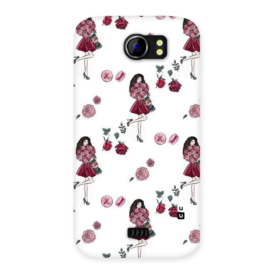 Girl With Flowers Back Case for Micromax Canvas 2 A110