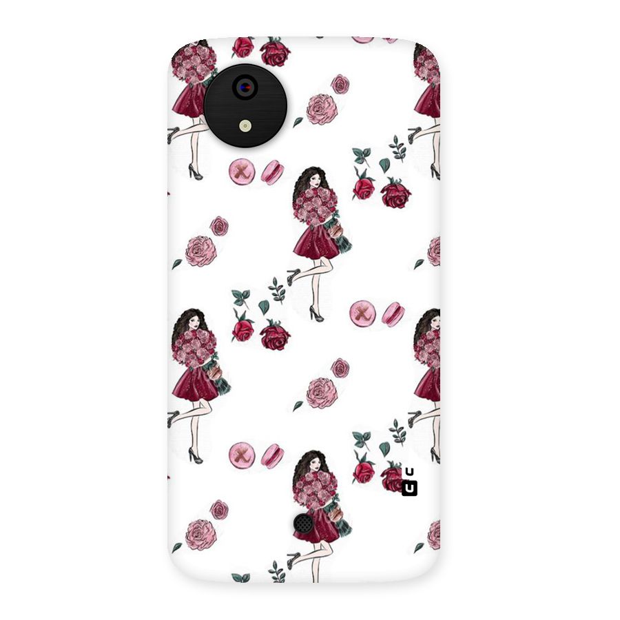 Girl With Flowers Back Case for Micromax Canvas A1