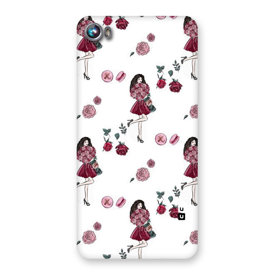 Girl With Flowers Back Case for Micromax Canvas Fire 4 A107