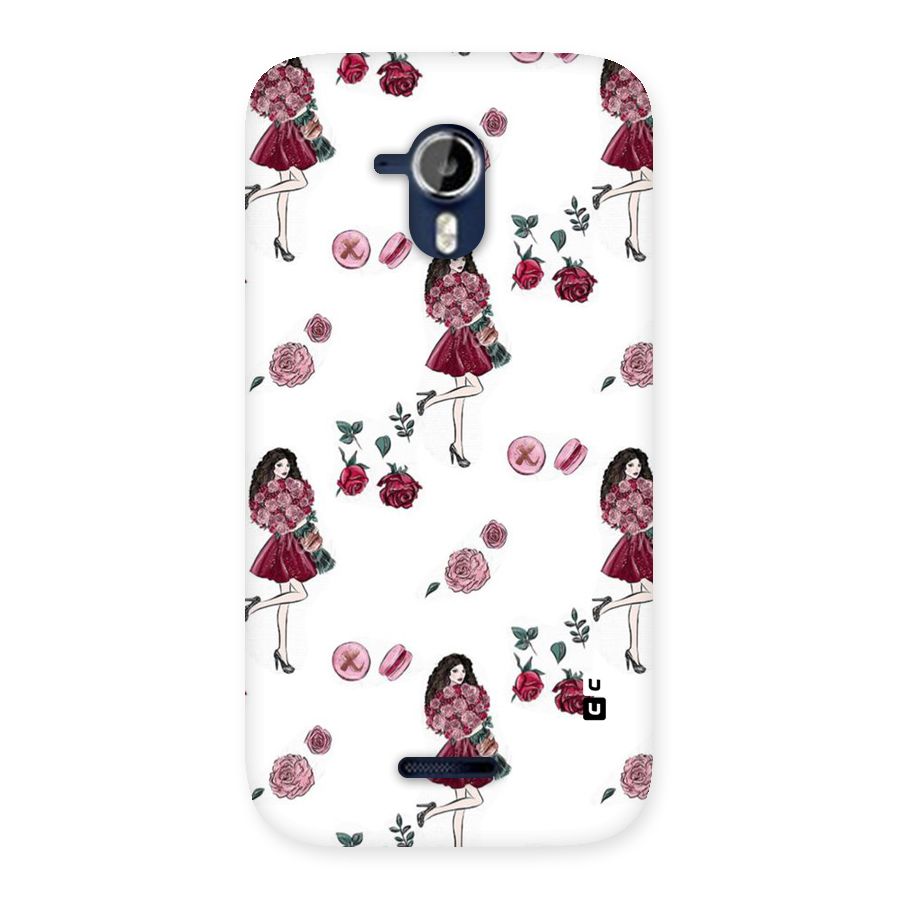 Girl With Flowers Back Case for Micromax Canvas Magnus A117