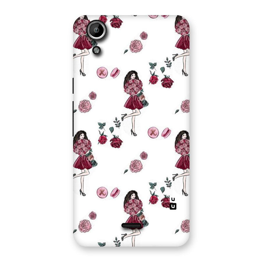Girl With Flowers Back Case for Micromax Canvas Selfie Lens Q345
