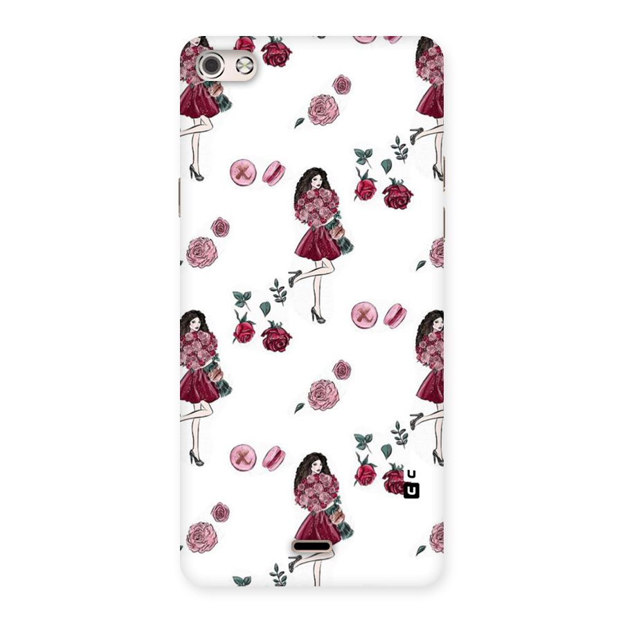 Girl With Flowers Back Case for Micromax Canvas Silver 5