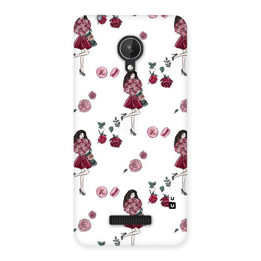 Girl With Flowers Back Case for Micromax Canvas Spark Q380