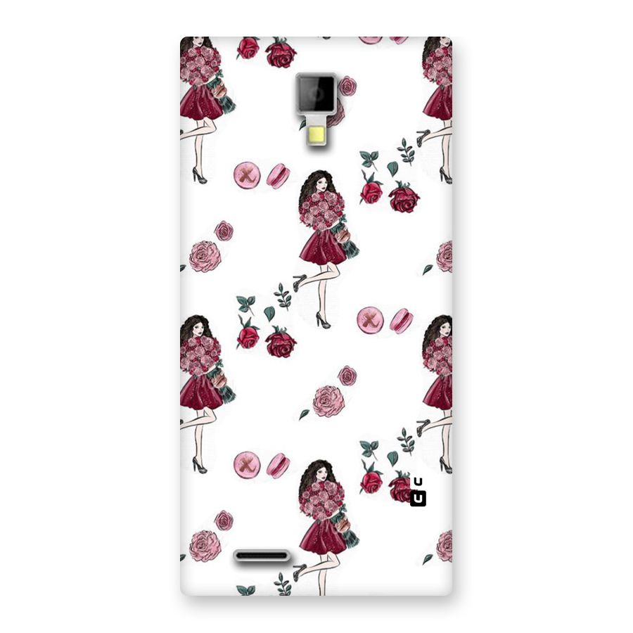 Girl With Flowers Back Case for Micromax Canvas Xpress A99