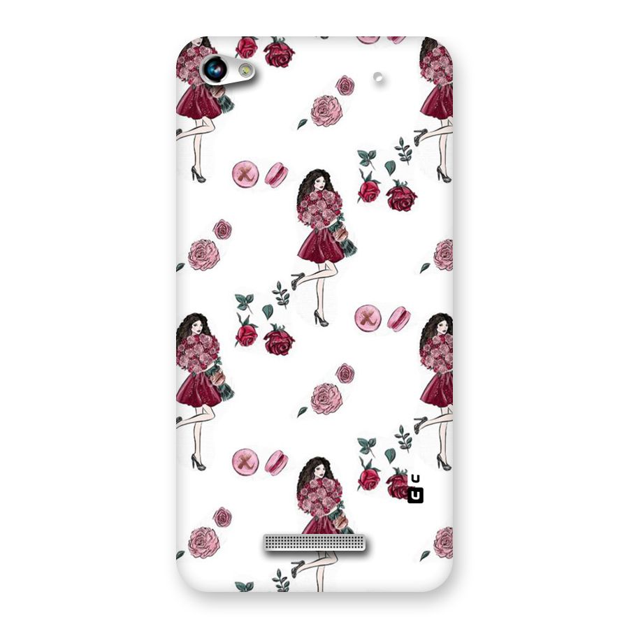 Girl With Flowers Back Case for Micromax Hue 2