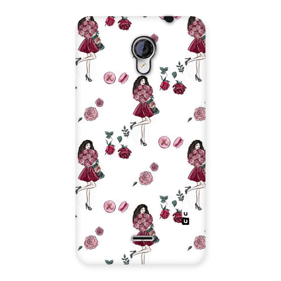 Girl With Flowers Back Case for Micromax Unite 2 A106