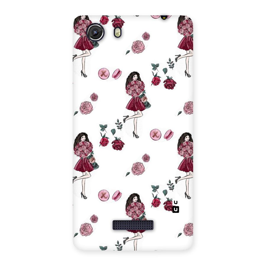Girl With Flowers Back Case for Micromax Unite 3